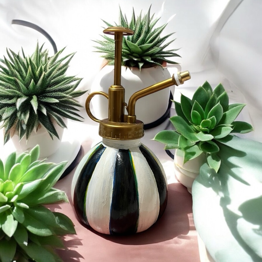 Striped Gold and Black Plant Mister
